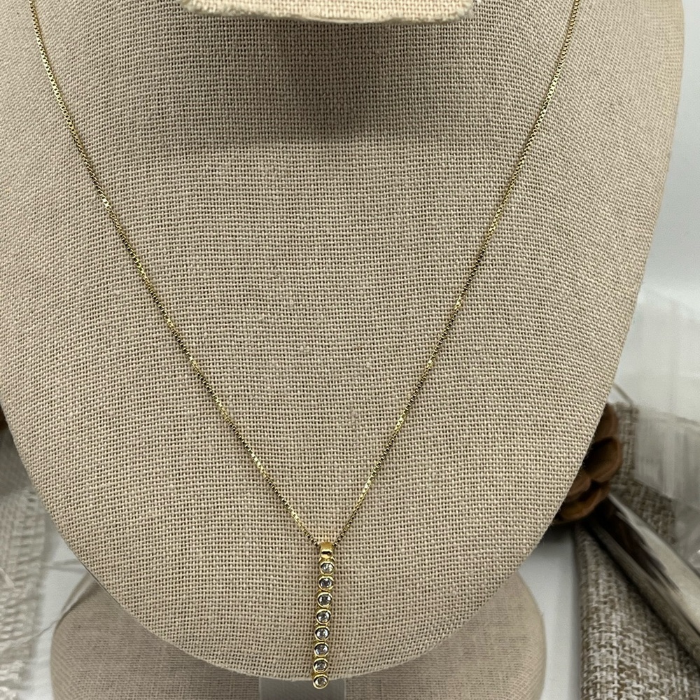 Vintage Sterling Silver & CZ Necklace - Estate Collection, Stamped 925 - Picture 10 of 17